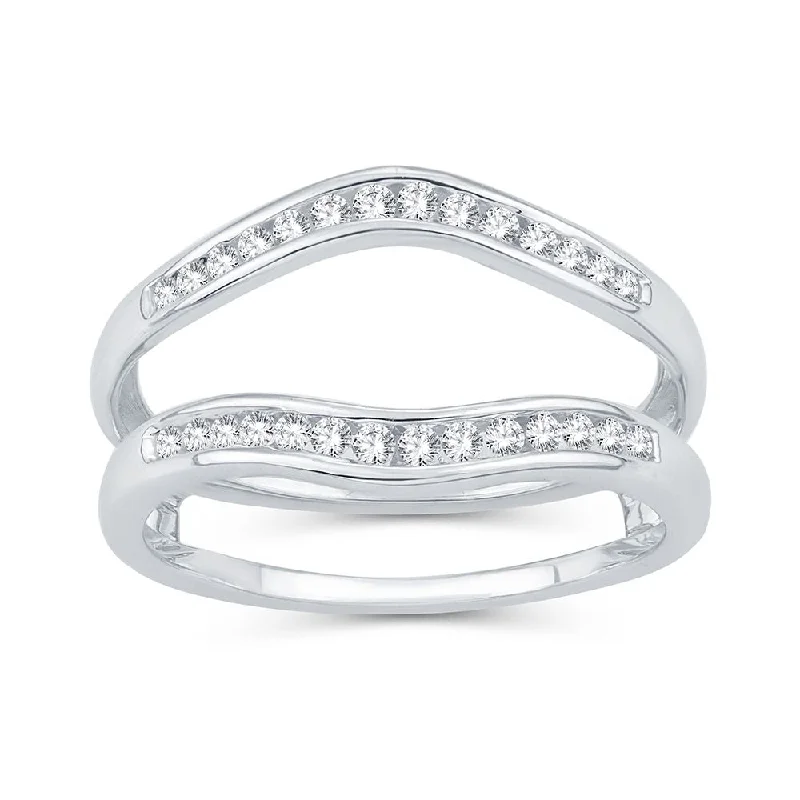 Best hoop earrings with angel wing accents for a spiritual and meaningful design-14K 0.25CT Diamond RING GUARD