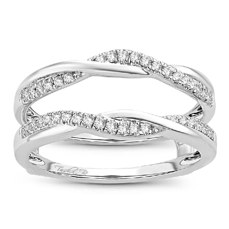 Hoop earrings with rhinestone-studded rims for a glamorous touch-14K  0.25CT  Diamond  RING GUARD.