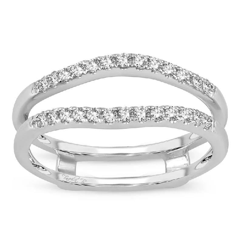 Hoop earrings with snake print designs for an edgy, wild appearance-14K 0.26CT Diamond RING GUARD