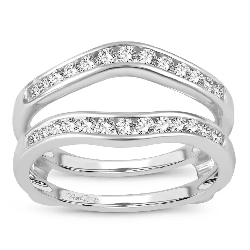 Hoop earrings with rhinestone-studded rims for a glamorous touch-14K 0.50CT Diamond RING GUARD