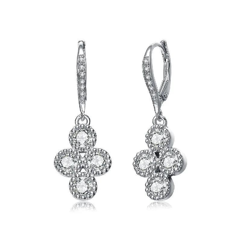 Hoop earrings with artistic filigree designs for an intricate, delicate finish-La Roche Flower Dangling Earrings