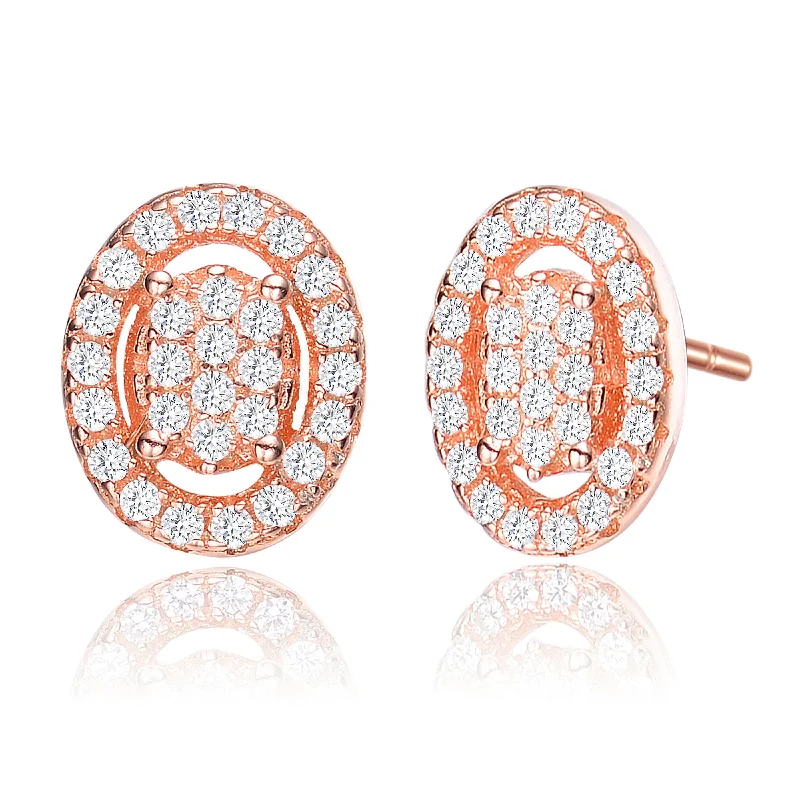 Best hoop earrings with marbled designs for a trendy and artistic effect-Raquelle Oval Halo Earrings