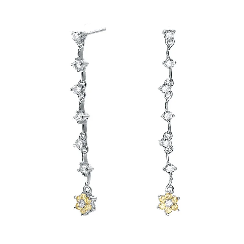 Hoop earrings with spiral designs for a dynamic and fluid look-Lierre Flower Line Earrings