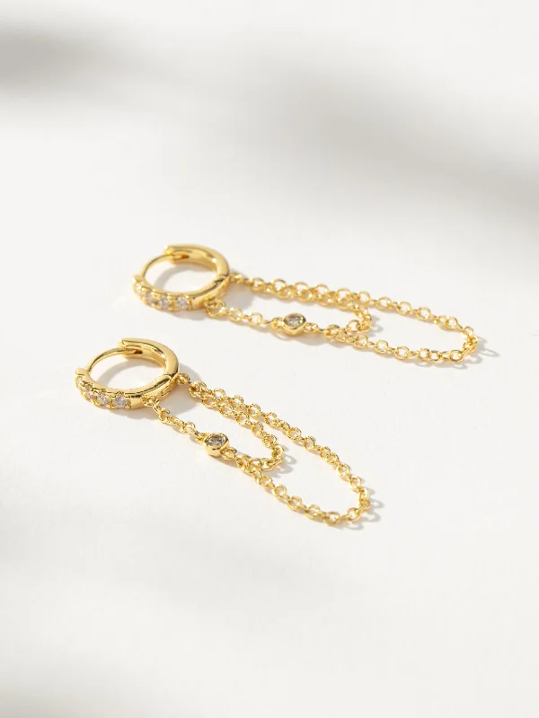 Best hoop earrings with geometric pendants for a modern, chic appeal-Be Extra Chain Huggies