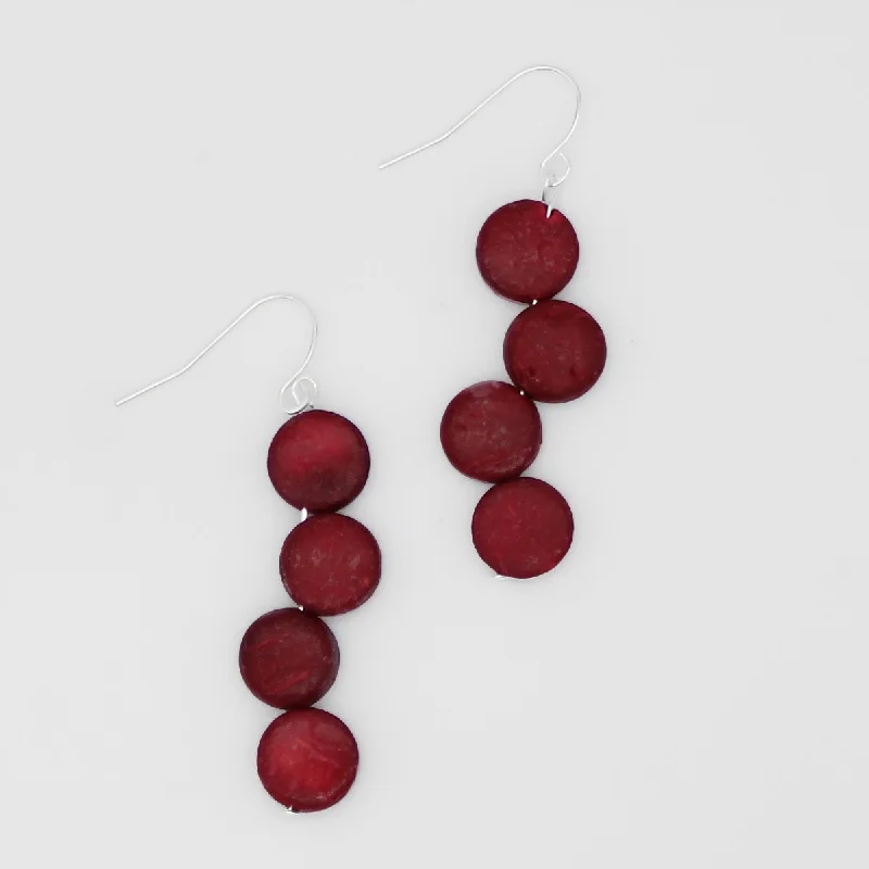 Best hoop earrings with satin ribbons for a soft, feminine appearance-Burgundy Eva Dangle Earrings