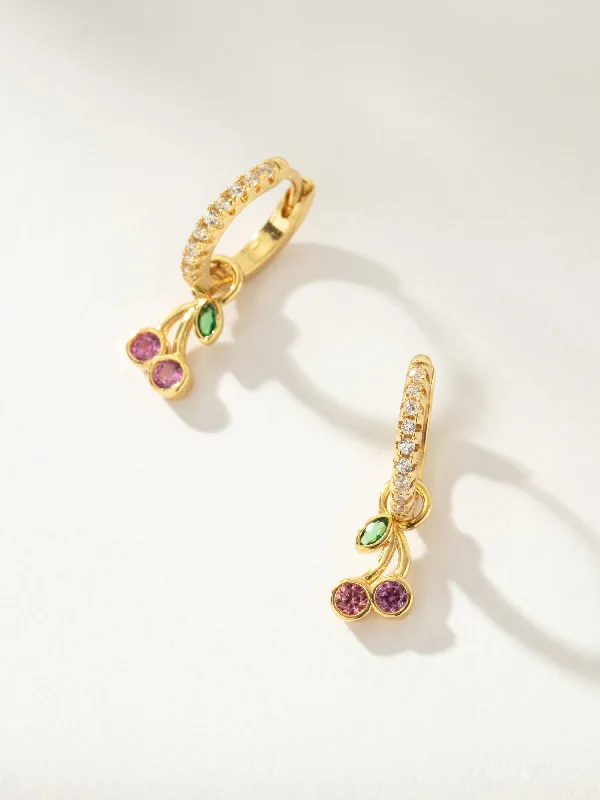 Hoop earrings with oversized designs for a bold, fashion-forward statement-Cherry Huggies