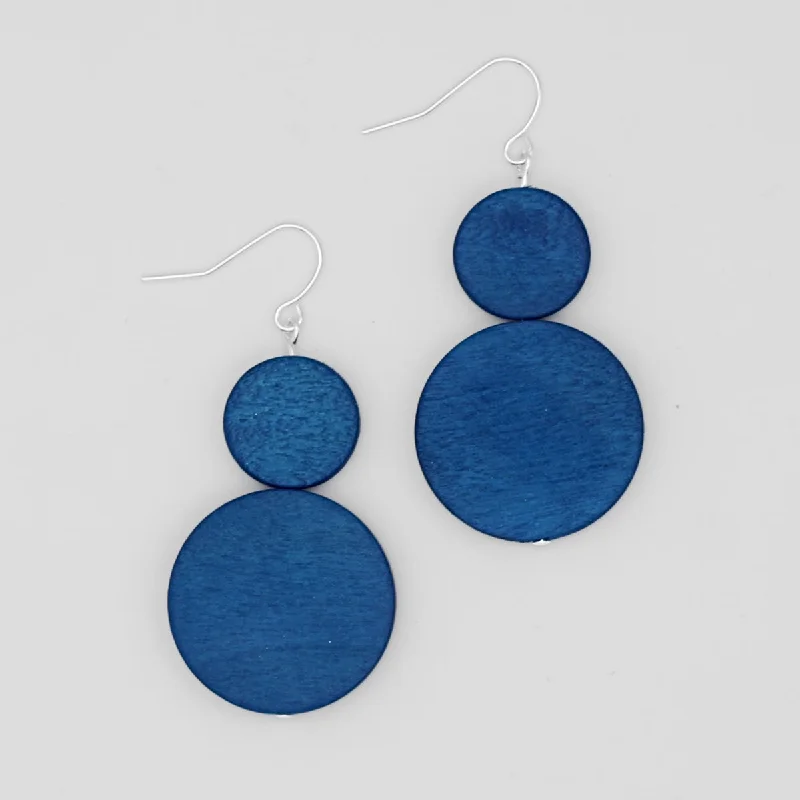 Hoop earrings with diamond-cut surfaces for added sparkle and shine-Cobalt Double Bead Sarah Earrings