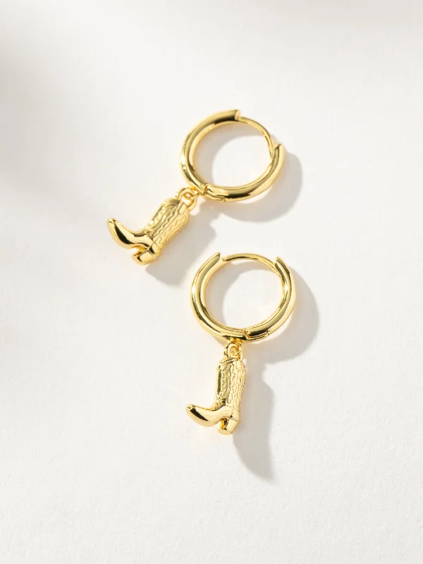 Best hoop earrings with snake-inspired designs for an edgy and fierce vibe-Cowboy Boot Huggies