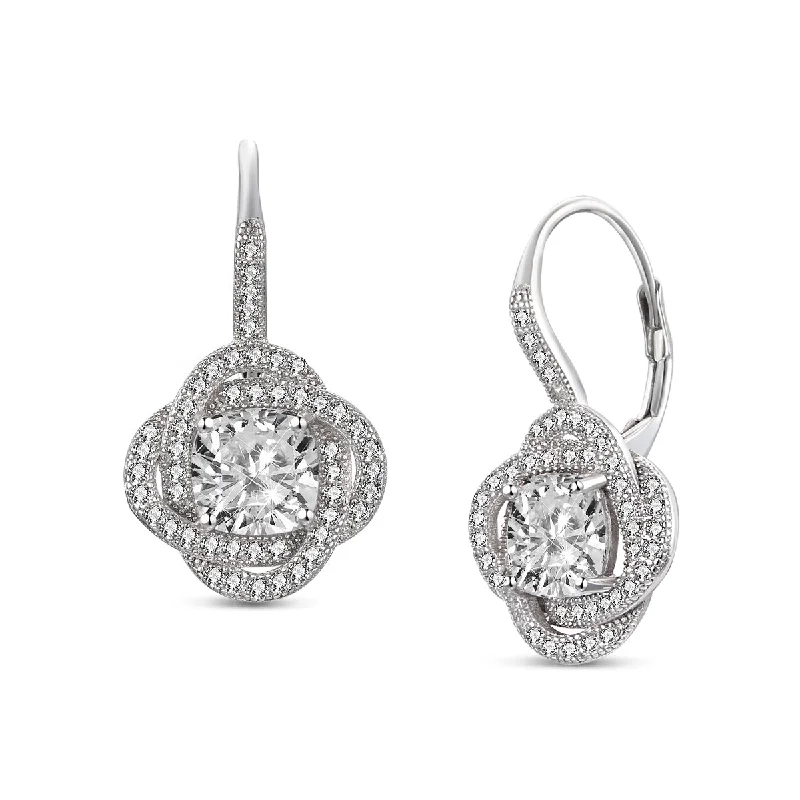 Best hoop earrings with snake-inspired designs for an edgy and fierce vibe-Elegant Cubic Zirconia Sterling Silver Earrings