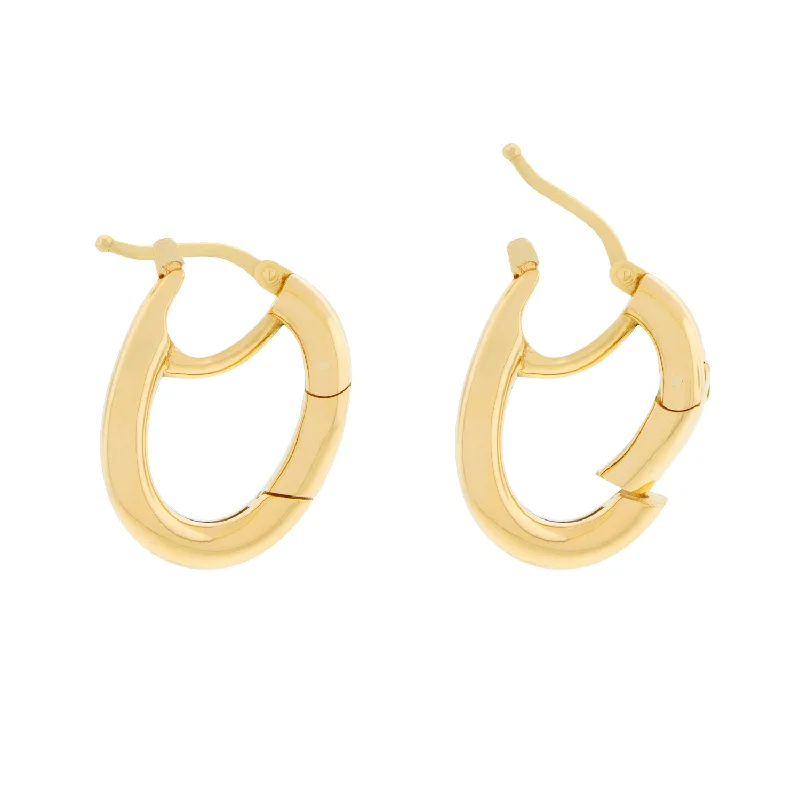 Medium hoop earrings for an everyday look with the perfect balance of style-Gold Carabiner Earring