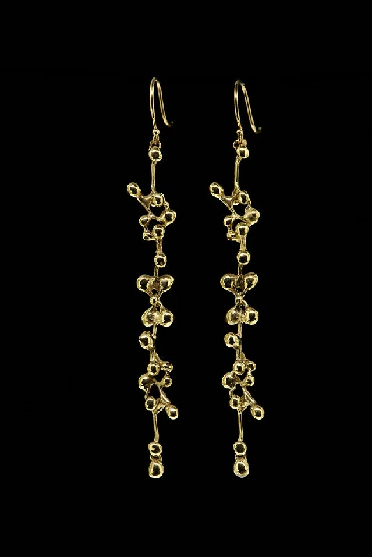 Hoop earrings with abstract shapes for an artistic and creative touch-Molten Cluster Long Earring