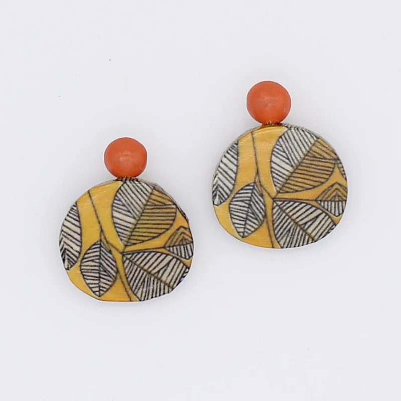 Hoop earrings with luxe velvet finishes for a rich and luxurious touch-Orange and Gold Fall Feeling Earrings