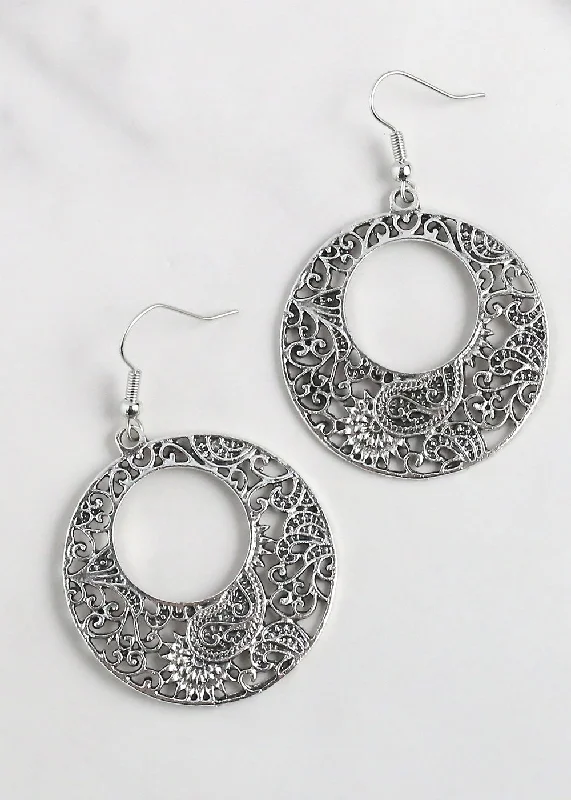 Hoop earrings with hearts for a sweet and romantic gesture-Paisley Hoop Earring