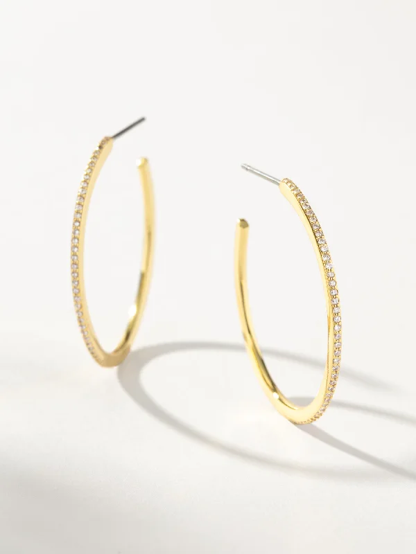 Best hoop earrings with custom engravings for a personalized and meaningful gift-Pavé Hoop Earrings