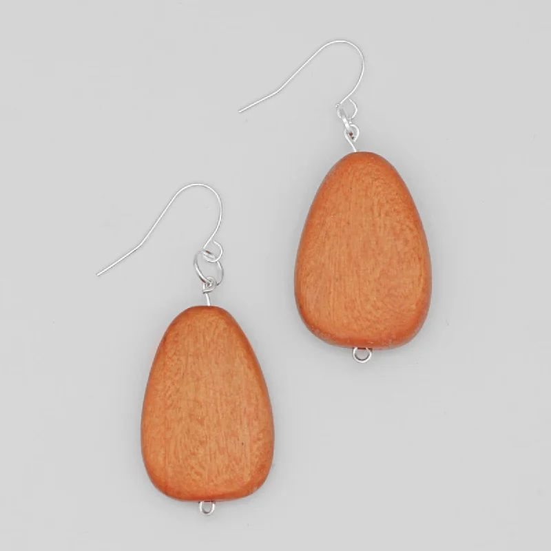 Hoop earrings with luxe velvet finishes for a rich and luxurious touch-Peach Tear Drop Dangle Earrings