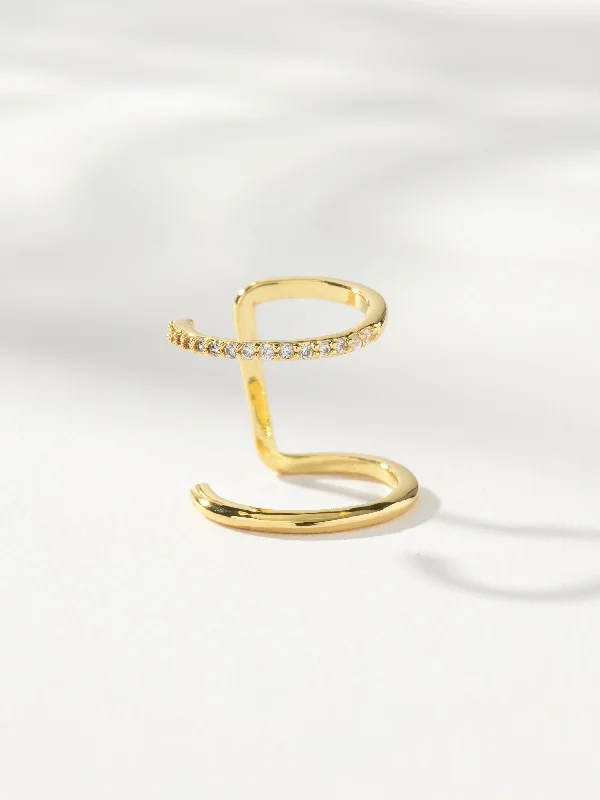 Hoop earrings with gold accents for a warm, elegant statement piece-Simple Shine Ear Cuff