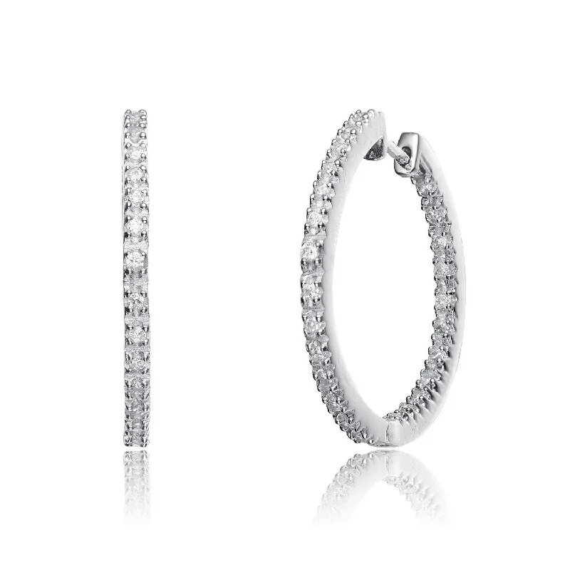 Best hoop earrings with cubic zirconia for a budget-friendly, dazzling look-Sterling Silver Cubic Zirconia Pave Hoop Earrings