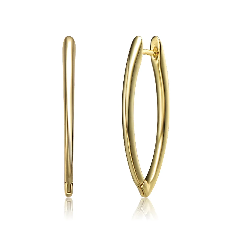 Best hoop earrings with hammered gold for a rustic yet elegant look-Cléo V-Shaped Golden Hoop Earrings