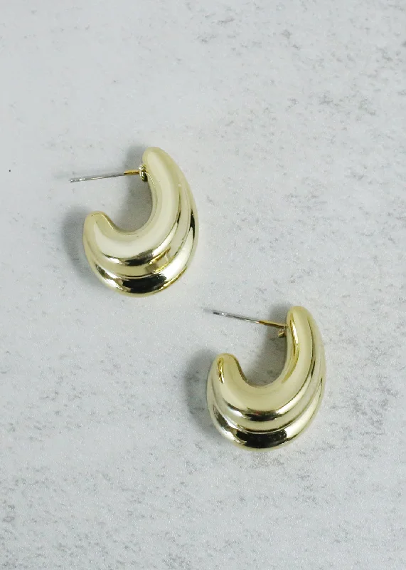 Hoop earrings with polished metal for a shiny and high-quality finish-Statement Half Hoop Earring