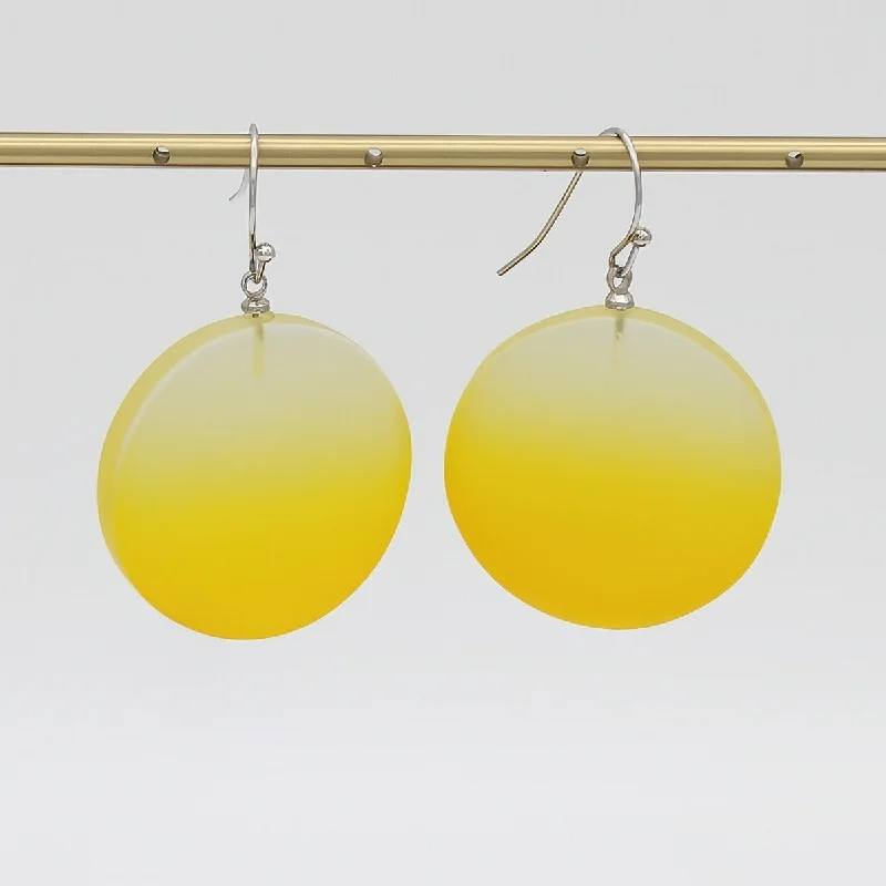 Hoop earrings with hearts for a sweet and romantic gesture-Yellow Fantasy Ombre Earrings